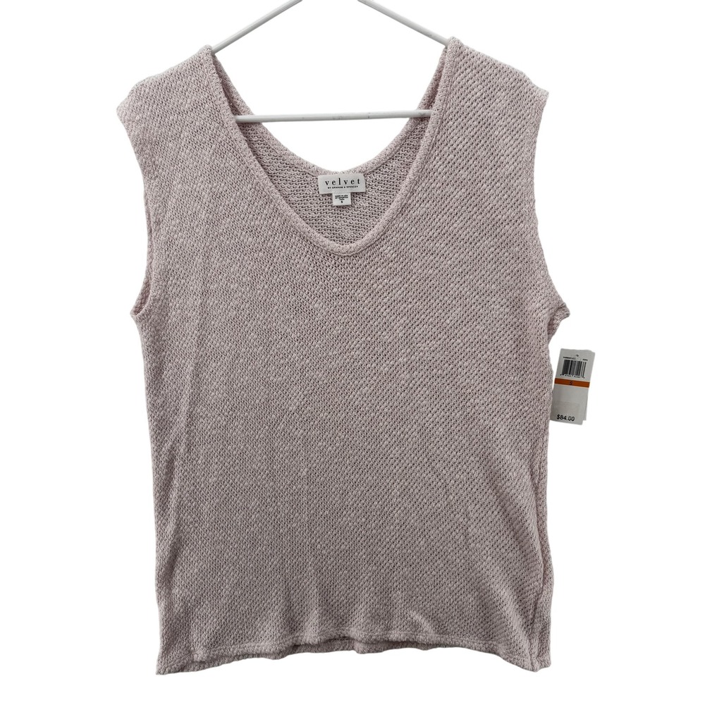 Velvet by Graham &‎ Spencer Sweater Womens Small Pink Tutu Knit Tank Top New